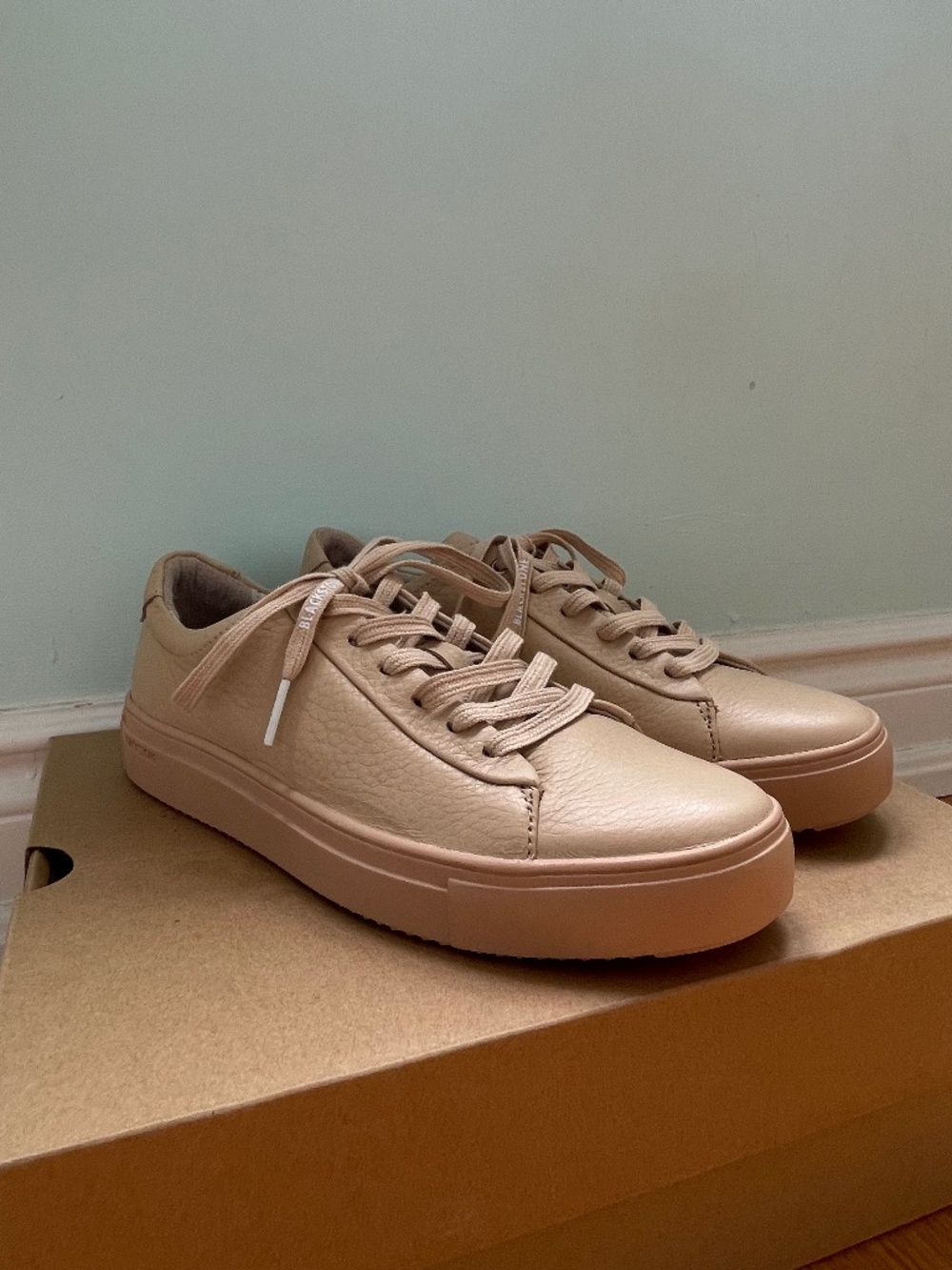 Blackstone Beige Leather Sneakers